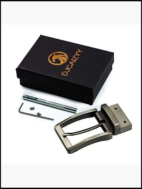 Reversible Belt Buckle Replacement Alloy Steel Classic Business main image 4
